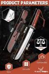 TAN REN Japanese Tanto Knife Fixed Blade, 8 Inch Survival Knives with Wooden Handle, Japanese Fixed Blade Knife with Sheath for Camping, Outdoor, Christmas Gift Knives for Men