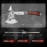 TIVOLI 13" Camping Axe, Wolf - Patterned Survival Hatchet with Nylon Sheath, High Carbon Steel Blade Compact Outdoor Bushcraft Axe with Ergonomic Wood Grip, Camping Gear for Hiking, Chopping, Hunting