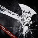 TIVOLI 13" Camping Axe, Wolf - Patterned Survival Hatchet with Nylon Sheath, High Carbon Steel Blade Compact Outdoor Bushcraft Axe with Ergonomic Wood Grip, Camping Gear for Hiking, Chopping, Hunting