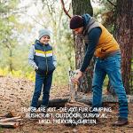 TIVOLI 13" Camping Axe, Wolf - Patterned Survival Hatchet with Nylon Sheath, High Carbon Steel Blade Compact Outdoor Bushcraft Axe with Ergonomic Wood Grip, Camping Gear for Hiking, Chopping, Hunting