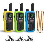 BAOFENG GT-18 Walkie Talkies for Kids Adult, License Free Long Range Rechargeable FRS Two Way Radio,1500mAh USB-C Battery, 22 Channels with NOAA for Camping Hiking Family, 3 Pack (Yellow, Green, Blue)
