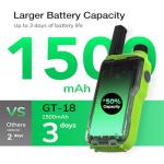 BAOFENG GT-18 Walkie Talkies for Kids Adult, License Free Long Range Rechargeable FRS Two Way Radio,1500mAh USB-C Battery, 22 Channels with NOAA for Camping Hiking Family, 3 Pack (Yellow, Green, Blue)