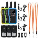 BAOFENG GT-18 Walkie Talkies for Kids Adult, License Free Long Range Rechargeable FRS Two Way Radio,1500mAh USB-C Battery, 22 Channels with NOAA for Camping Hiking Family, 3 Pack (Yellow, Green, Blue)