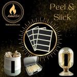 16 Count - Sheet of Adhesive Match Striker Strip Stickers (2" x 1/2") | Replacement Stryker Stricker for Safety Matches | Peel & Stick Flint Lighter Pad for Wood Mach Book (Solid Black, 16 Pack)