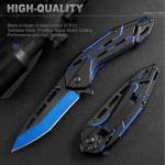 VIFUNCO Pocket Knife for Men, EDC Tactical Knife with Clip, Liner Lock, Stainless Steel Sharp Pocket Knives for Outdoor, Survival Camping Hiking, Gifts for Dad Him Husband
