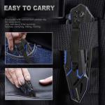 VIFUNCO Pocket Knife for Men, EDC Tactical Knife with Clip, Liner Lock, Stainless Steel Sharp Pocket Knives for Outdoor, Survival Camping Hiking, Gifts for Dad Him Husband