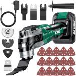 KIMO 20V Cordless Oscillating Tool Kit with 26-Pcs Accessories, Max 21000 OPM, 6 Variable Speed & 3° Oscillating Angle, Battery Powered Oscillating Multi-Tool for Cutting Wood/Nailing/Scraping/Sanding