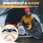 MEREZA Flannel Sleeping Bag for Adults XL, Large Wide Sleeping Bags for Camping Mens Warm Cotton Sleeping Bag 4 Season Warm & Cool Weather with Compression Sack (Black)