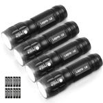 Lighting EVER LED Flashlights High Lumens, Small Flashlight, Waterproof, Adjustable Focus Flash Light for Outdoor, Emergency, Camping, AAA Batteries Included, 4 Pack