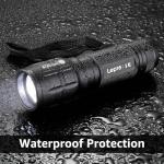 Lighting EVER LED Flashlights High Lumens, Small Flashlight, Waterproof, Adjustable Focus Flash Light for Outdoor, Emergency, Camping, AAA Batteries Included, 4 Pack