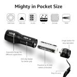 Lighting EVER LED Flashlights High Lumens, Small Flashlight, Waterproof, Adjustable Focus Flash Light for Outdoor, Emergency, Camping, AAA Batteries Included, 4 Pack