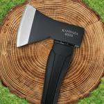 Camping Axe，15” Small Hatchet for Chopping Wood and Splitting ，Forged Carbon Steel ，Fiberglass Shock Reduction Handle with Anti-Slip Grip