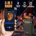 Raddy RE40 Portable Shortwave Radio FM/AM/SW/WB Receiver, 4000mAh Retro Emergency Radio with BT/USB/TF and NOAA Alerts, Pocket Radio with USB-C Rechargeable