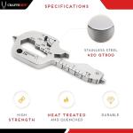 CRAFTSMEN Multi-Tool Key 20-in-1 Premium Stainless Steel Gr 17-4 PH, Heavy Duty Strength 5mm thick, EDC, Keychain Gadget, Bottle & Box Opener, Pry Bar, TSA, Christmas Gift, Stocking Sock Stuffer