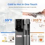 Waterdrop WD-A2 Countertop Reverse Osmosis System, Hot and Cold RO System, Portable Pure Water Tank, Bottleless Water Cooler, 6 Temperature Settings, Hot Cold Room Water, 3:1 Pure to Drain