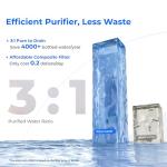 Waterdrop WD-A2 Countertop Reverse Osmosis System, Hot and Cold RO System, Portable Pure Water Tank, Bottleless Water Cooler, 6 Temperature Settings, Hot Cold Room Water, 3:1 Pure to Drain