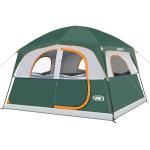 UNP Tents 6 Person Waterproof Windproof Easy Setup,Double Layer Family Camping Tent with 1 Mesh Door & 5 Large Mesh Windows -10'X9'X78in(H) (Dark Green)