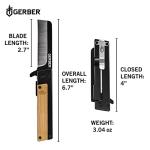 Gerber Gear Quadrant Clip Folding Pocket Knife, EDC Plain Edge Flipper Knife with Pocket Clip, Gifts for Men, Stainless Steel Survival Tool, Bamboo