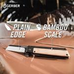 Gerber Gear Quadrant Clip Folding Pocket Knife, EDC Plain Edge Flipper Knife with Pocket Clip, Gifts for Men, Stainless Steel Survival Tool, Bamboo