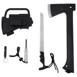 SvegaR Camping Axe and Hatchet Multi-Tool – 14" Survival Outdoor Axe, Includes Handsaw, Fire Starter, Sheath, Fishing Kit & Whistle – Compact Tool for Camping, Hiking & Bushcraft