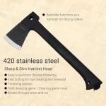 SvegaR Camping Axe and Hatchet Multi-Tool – 14" Survival Outdoor Axe, Includes Handsaw, Fire Starter, Sheath, Fishing Kit & Whistle – Compact Tool for Camping, Hiking & Bushcraft
