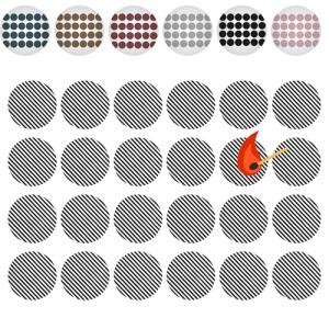 24 Count Sheet - 1" Round Adhesive Match Striker Paper Stickers | 1 inch Circle Replacement Stryker Stricker for Safety Matches | Peel & Stick Flint Lighter Dot Pad (Striped)