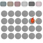24 Count Sheet - 1" Round Adhesive Match Striker Paper Stickers | 1 inch Circle Replacement Stryker Stricker for Safety Matches | Peel & Stick Flint Lighter Dot Pad (Striped)