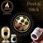 24 Count Sheet - 1" Round Adhesive Match Striker Paper Stickers | 1 inch Circle Replacement Stryker Stricker for Safety Matches | Peel & Stick Flint Lighter Dot Pad (Striped)