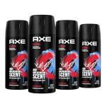 AXE Body Spray Deodorant for Long Lasting Odor Protection Essence Black Pepper & Cedarwood Men's Deodorant Formulated Without Aluminum 4oz 4 Count