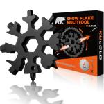 KULOLO Snowflake Multi Tool – Stainless Steel EDC Gadget with Bottle Opener,Wrench & Key Ring,White Elephant Gift for Adults 2025,Christmas Stocking Stuffer for Men,Dad,Husband (Black)