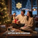 KULOLO Snowflake Multi Tool – Stainless Steel EDC Gadget with Bottle Opener,Wrench & Key Ring,White Elephant Gift for Adults 2025,Christmas Stocking Stuffer for Men,Dad,Husband (Black)