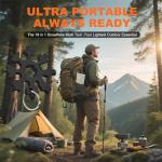 KULOLO Snowflake Multi Tool – Stainless Steel EDC Gadget with Bottle Opener,Wrench & Key Ring,White Elephant Gift for Adults 2025,Christmas Stocking Stuffer for Men,Dad,Husband (Black)