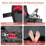 Double Sleeping Bags for Adults, Queen Size 2 Person All Season for Warm & Cold Weather Backcountry Ski Skins | Fits Kids 10-12 - Lightweight & Waterproof Camping Essentials for Hiking, Backpacking