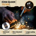 OURS FURTIF Fire Starter Survival Kit – 3/8" Ferro Rod with Multi-Tool Striker & Natural Fatwood Tinder – 15,000+ Strikes Waterproof Flint Fire Steel – Bushcraft, Camping & Emergency Gear