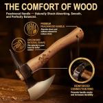 Grumpy Bear Camping Axe 11 Inches with High Carbon Steel, Forged Blade, Natural Wood Handle, Safety Lanyard – for Chopping, Wood Splitting, Hiking, and Outdoor Activities
