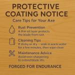 Grumpy Bear Camping Axe 11 Inches with High Carbon Steel, Forged Blade, Natural Wood Handle, Safety Lanyard – for Chopping, Wood Splitting, Hiking, and Outdoor Activities