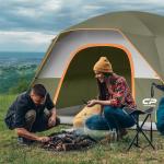 CAMPROS CP 4 Person Tent, Dome Tents for Camping with Rainfly, Waterproof Camping Tent Easy Set Up, Portable Family Tent with Large Mesh Window & Carry Bag for Outdoor Hiking