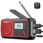 Crank Emergency Radio 5000mAh, Weather Radio, Solar Radios Battery Operated, NOAA/AM/FM Weather Alert Radios with Power Phone Charger, SOS Alarm, Flashlight & Reading Lamp Indoor Outdoor (red)