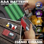 Crank Emergency Radio 5000mAh, Weather Radio, Solar Radios Battery Operated, NOAA/AM/FM Weather Alert Radios with Power Phone Charger, SOS Alarm, Flashlight & Reading Lamp Indoor Outdoor (red)