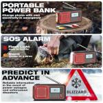 Crank Emergency Radio 5000mAh, Weather Radio, Solar Radios Battery Operated, NOAA/AM/FM Weather Alert Radios with Power Phone Charger, SOS Alarm, Flashlight & Reading Lamp Indoor Outdoor (red)