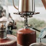 CAMPINGMOON Canister Top Stove Portable Compact Foldable w/Micro Regulator w/4Flex w/igniter XD-2F (Silver)