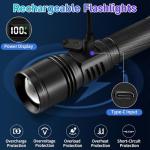 Rechargeable Flashlights High Lumens 99000, 2Pack Super Bright Flashlight Rechargeable, LED Flashlight Powerful, Handheld Tactical Flash Lights for Home, Christmas Gifts Stocking Stuffers for Men