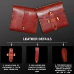 Handcrafted Vintage Brass Sundial Compass – Antique Nautical Sun Clock with Leather Case – Engraved Collectible Brass Compass Gift for Men - Christmas & Holiday Collection Gift