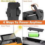 Emergency Weather Radio NOAA Alert with Battery Backup, Solar Hand Crank Radio 4000mAh Rechargeable Portable AM/FM/NOAA, LED Flashlight Reading Lamp, SOS Alarm, Phone Charger for Camping & Survival