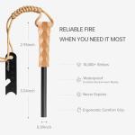 Ferro Rod Fire Starter, Survival Flint and Steel Fire Starter Kit for Hiking, Bushcraft,Camping Essentials Gear, Emergency Supplies - Ideal Gift for Outdoor Enthusiast (Beech Handle)
