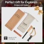 Ferro Rod Fire Starter, Survival Flint and Steel Fire Starter Kit for Hiking, Bushcraft,Camping Essentials Gear, Emergency Supplies - Ideal Gift for Outdoor Enthusiast (Beech Handle)