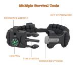 NVioAsport Paracord Survival Bracelet (3 Pack) - Adjustable with Fire Starter, Whistle, Compass - Survival Gear for Hiking, Camping, Fishing, Gifts for Men Dad Husband