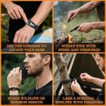 NVioAsport Paracord Survival Bracelet (3 Pack) - Adjustable with Fire Starter, Whistle, Compass - Survival Gear for Hiking, Camping, Fishing, Gifts for Men Dad Husband