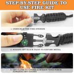 NVioAsport Paracord Survival Bracelet (3 Pack) - Adjustable with Fire Starter, Whistle, Compass - Survival Gear for Hiking, Camping, Fishing, Gifts for Men Dad Husband