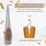 NedFoss 15" Hatchet, Chopping Axes and Hatchets for Wood Splitting and Kindling, Forged Carbon Steel Bushcraft Axe Head Beech Wood Handle, Retro Leather Sheath